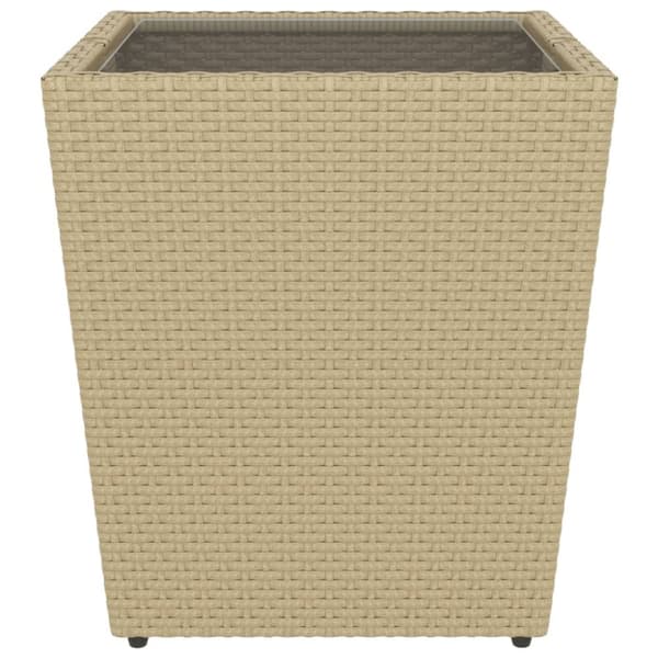 vidaXL Hagebistrosett 5 deler polyrotting og herdet glass beige