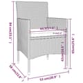 Miniatyrbilde 10 av 11: vidaXL Hagebistrosett 5 deler polyrotting og herdet glass beige