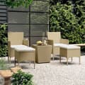 Miniatyrbilde 1 av 11: vidaXL Hagebistrosett 5 deler polyrotting og herdet glass beige