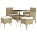 Miniatyrbilde 3 av 11: vidaXL Hagespisegruppe 5 deler polyrotting beige