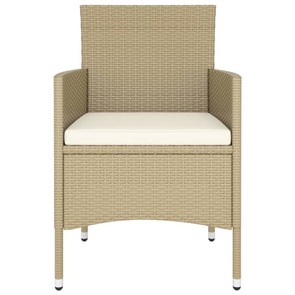 vidaXL Hagespisegruppe 5 deler polyrotting beige