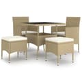 Miniatyrbilde 2 av 11: vidaXL Hagespisegruppe 5 deler polyrotting beige
