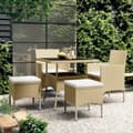Miniatyrbilde 1 av 11: vidaXL Hagespisegruppe 5 deler polyrotting beige
