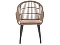 Miniatyrbilde 8 av 11: Hagemøbelsett Rosa kunstrotting 6 seters sitteputer Glassbordplate Moderne Stil