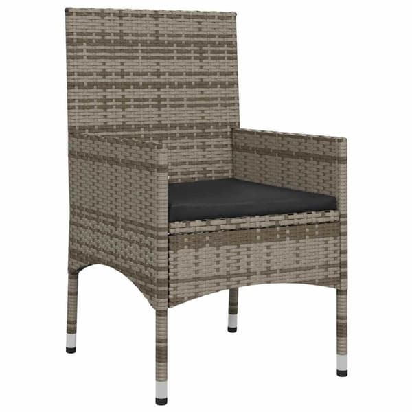 vidaXL loungesæt til haven 4 dele med hynder polyrattan grå