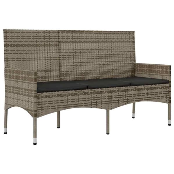 vidaXL loungesæt til haven 4 dele med hynder polyrattan grå