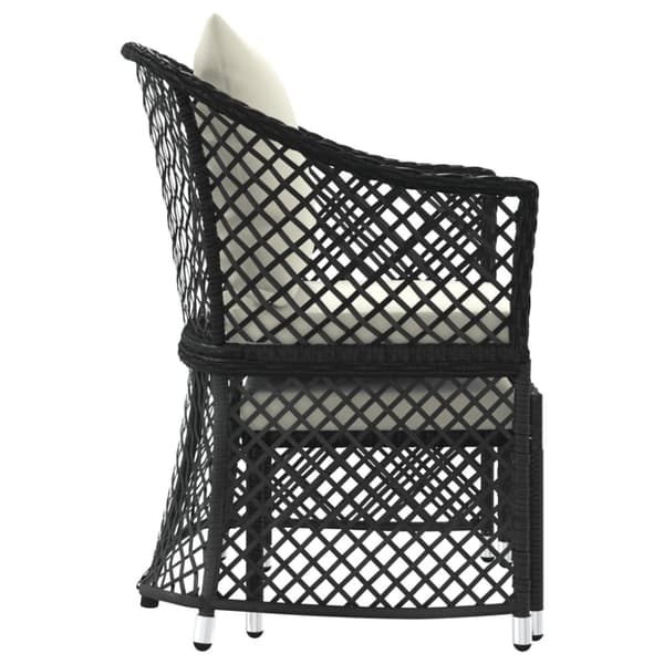vidaXL Loungegrupp med dynor 2 delar svart konstrotting