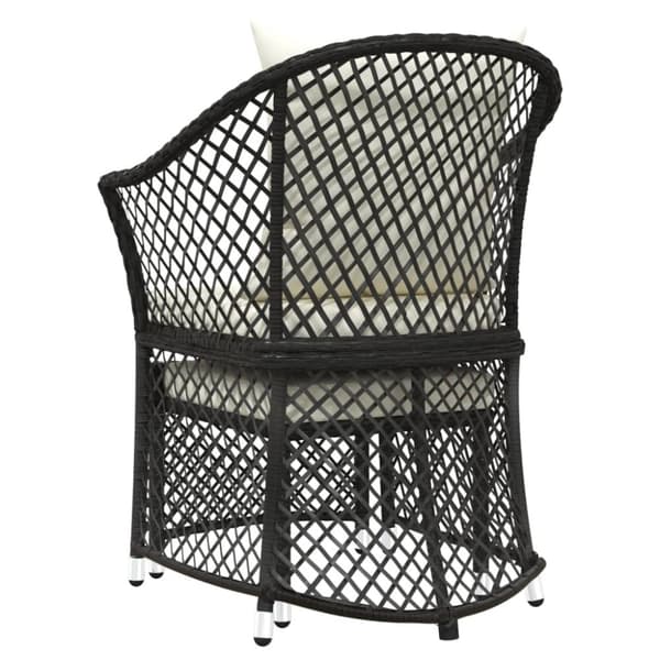 vidaXL Loungegrupp med dynor 2 delar svart konstrotting
