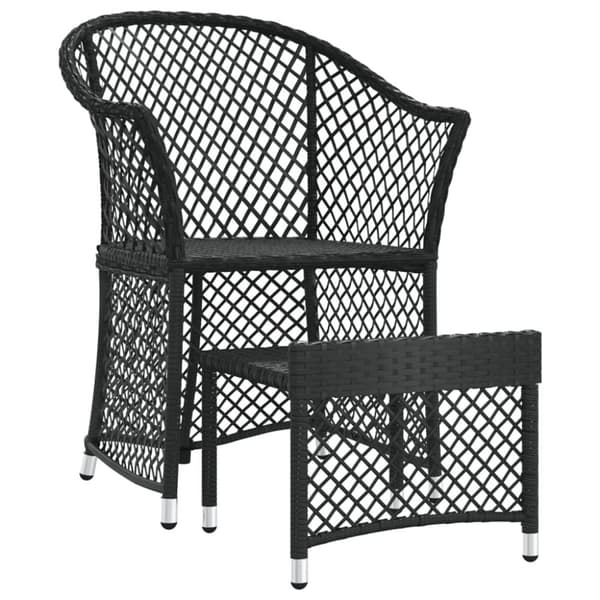 vidaXL Loungegrupp med dynor 2 delar svart konstrotting