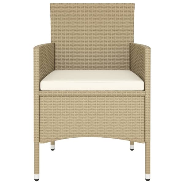 vidaXL Hagebistrosett 5 deler polyrotting og herdet glass beige
