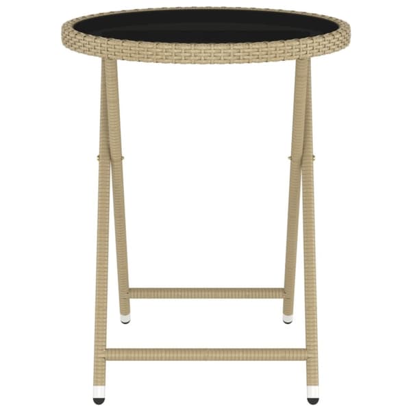 vidaXL Hagebistrosett 5 deler polyrotting og herdet glass beige