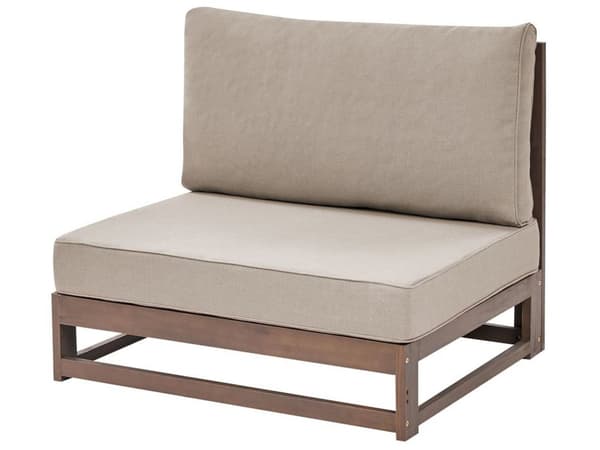 Loungesett Mørkt tre Taupe Akasietre 4-seter Venstrevendt hjørnesofa med puter Sofabord Moderne design Utendørs Hagemøbler
