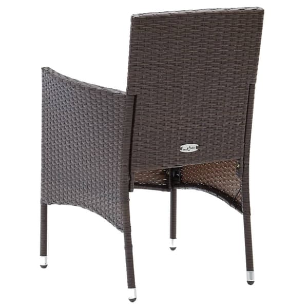 vidaXL spisebordssæt til haven 5 dele polyrattan og hærdet glas brun