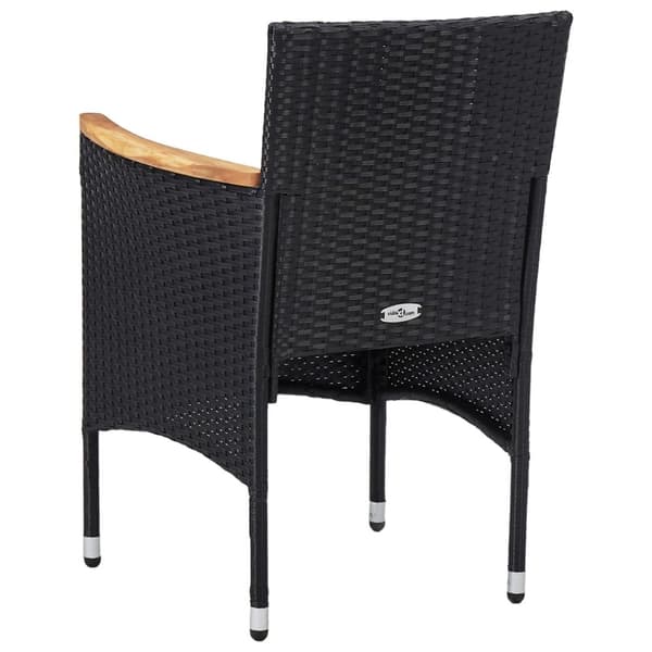 vidaXL spisebordssæt til haven 5 dele polyrattan og hærdet glas sort