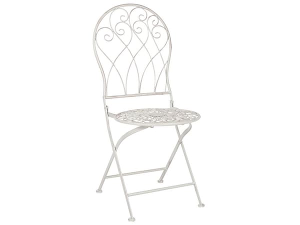 Have Bistro Sæt Hvid Metal Distressed Effect 3 Stykke Bord og Stole