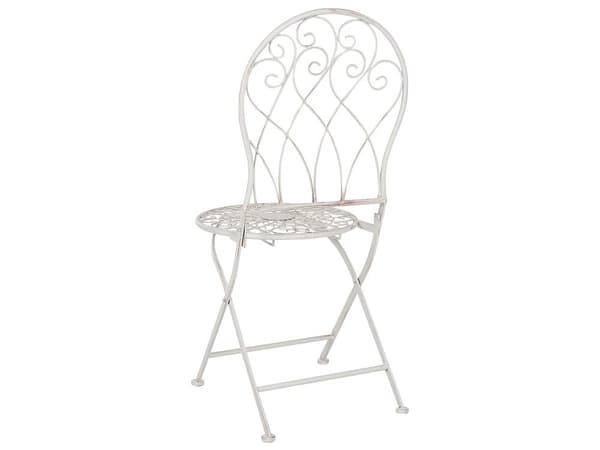 Have Bistro Sæt Hvid Metal Distressed Effect 3 Stykke Bord og Stole