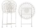 Miniatyrbillede 8 af 11: Have Bistro Sæt Hvid Metal Distressed Effect 3 Stykke Bord og Stole
