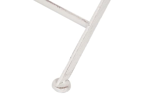 Have Bistro Sæt Hvidt Metal Sammenfoldelig 2 Stole Bord Udendørs Nødeffekt UV Rustmodstand Fransk Retro Stil