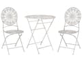 Miniatyrbillede 1 af 11: Have Bistro Sæt Hvidt Metal Sammenfoldelig 2 Stole Bord Udendørs Nødeffekt UV Rustmodstand Fransk Retro Stil