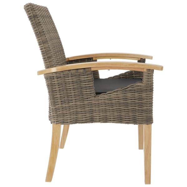 Polyrattan havebord Foggia med 6 stole Rosarno - natur