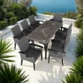 Miniatyrbillede 3 af 11: Polyrattan havebord Foggia med 8 stole Rosarno - grå