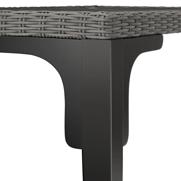 Polyrattan havebord Foggia med 8 stole Rosarno - grå