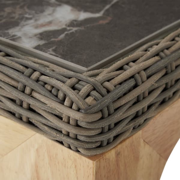 Polyrattan havebord Foggia med 8 stole Rosarno - natur