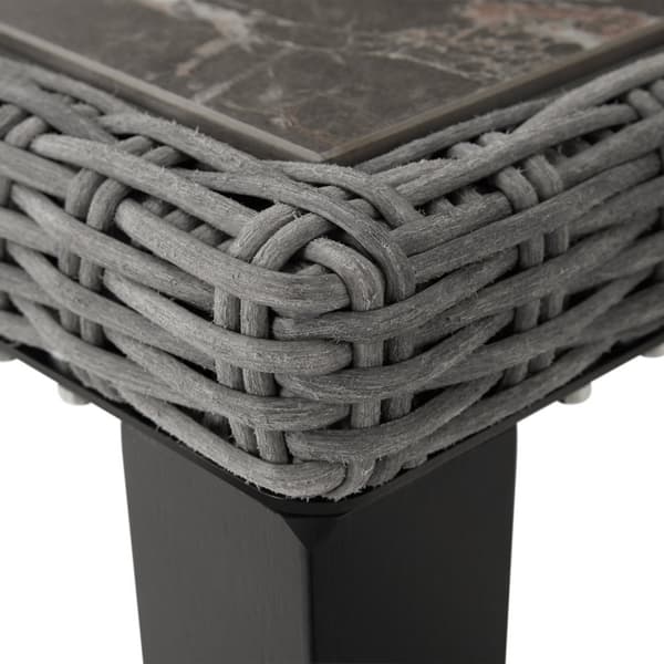 Polyrattan bord Tarent 93,5x93,5x75cm - grå