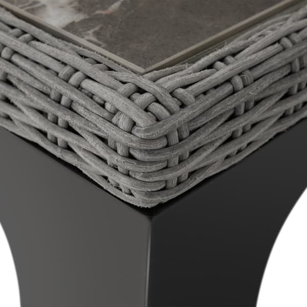 Polyrattan havebord Foggia 196x87x76cm - grå