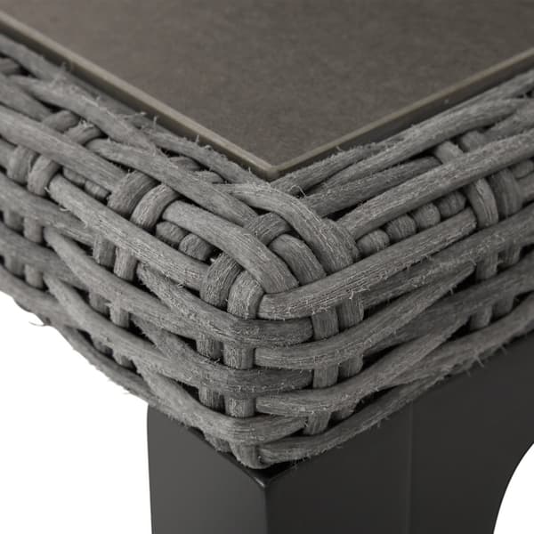 Polyrattan barbord Lovas 161x64,5x99,5cm - grå