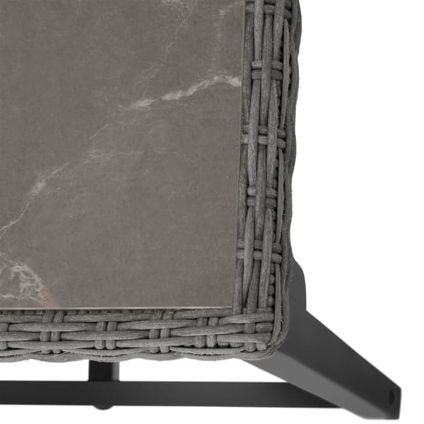 Polyrattan barbord Lovas 161x64,5x99,5cm - grå