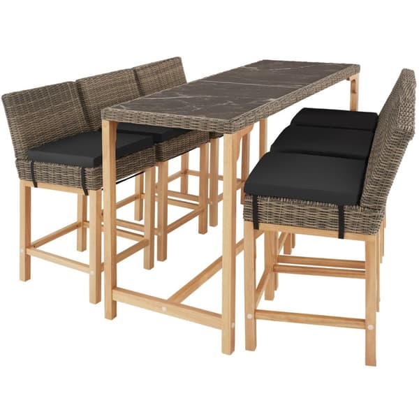 Polyrattan barbord Lovas 161x64,5x99,5cm - natur