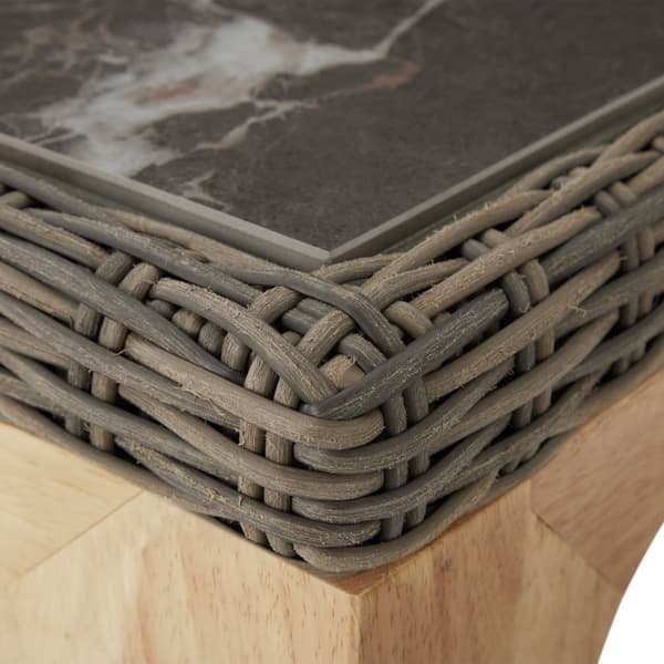 Polyrattan havebord Foggia 196x87x76cm - natur
