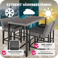 Miniatyrbild 8 av 11: Barbord Lovas i rotting med 4 Latina stolar - grå
