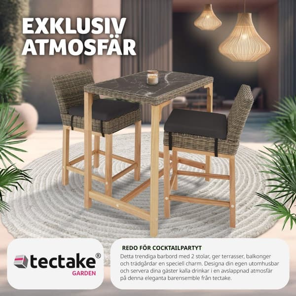 Rotting barbord Kutina med 2 stolar Latina - natur