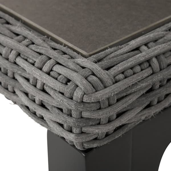 Polyrattan barbord Lovas med 6 stole Latinan - grå