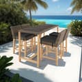 Miniatyrbillede 3 af 11: Polyrattan barbord Lovas med 4 stole Latinan - natur