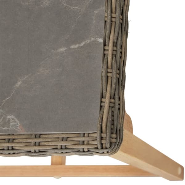 Polyrattan barbord Lovas med 4 stole Latinan - natur