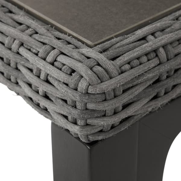 Polyrattan barbord Kutina med 2 stole Latinan - grå