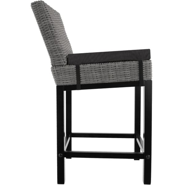 Polyrattan barbord Kutina med 2 stole Latinan - grå