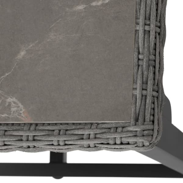 Polyrattan barbord Kutina med 2 stole Latinan - grå