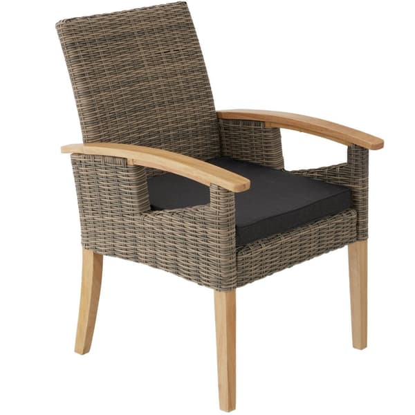 Polyrattan havebord Taranto med 4 stole Rosarno - natur