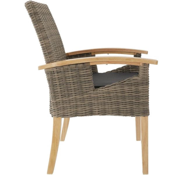 Polyrattan havebord Taranto med 4 stole Rosarno - natur
