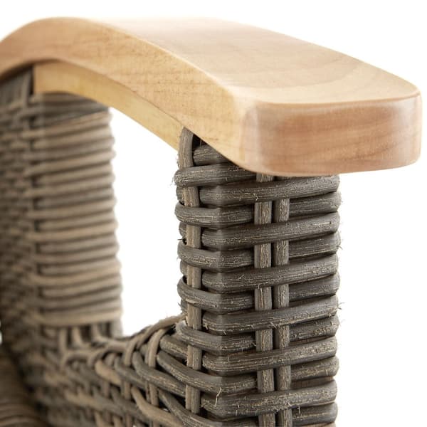 Polyrattan havebord Taranto med 4 stole Rosarno - natur