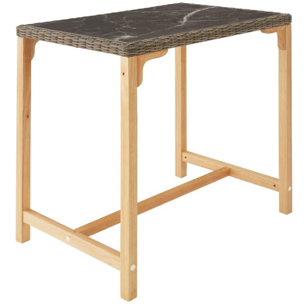 Polyrattan barbord Kutina med 2 stole Latinan - natur