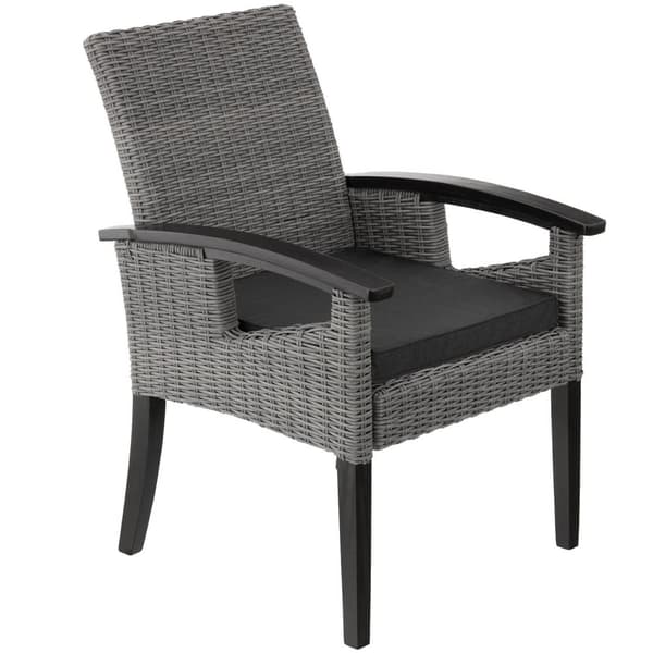 Polyrattan havebord Taranto med 4 stole Rosarno - grå