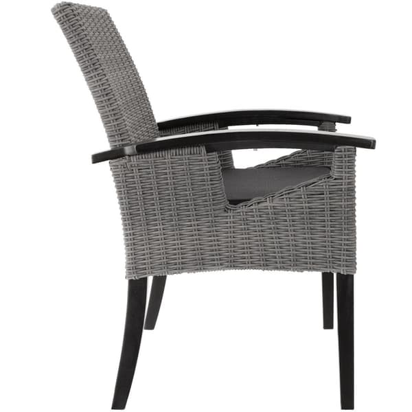Polyrattan havebord Taranto med 4 stole Rosarno - grå