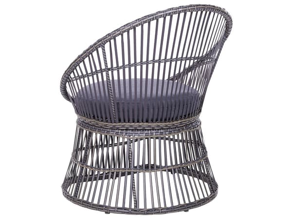 Cafesæt Polyrattan Taupe 3 dele Udendørs Kurvestole med Sidebord Bistrosæt Flet til Have Terrasse Indretning