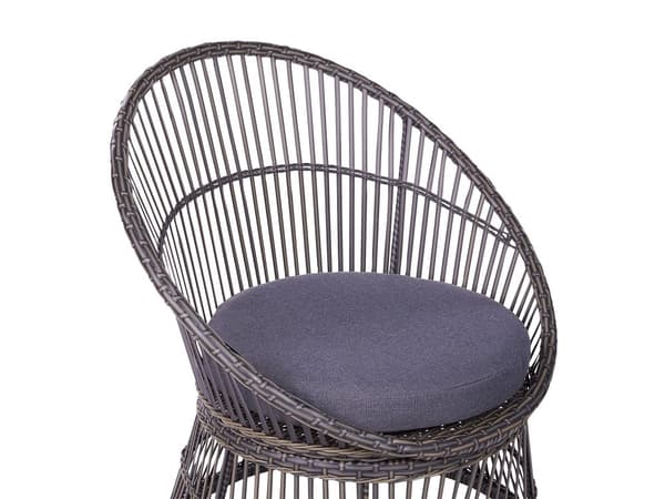 Cafesæt Polyrattan Taupe 3 dele Udendørs Kurvestole med Sidebord Bistrosæt Flet til Have Terrasse Indretning