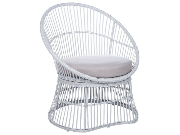 Cafesæt Polyrattan Hvid 3 dele Udendørs Kurvestole med Sidebord Bistrosæt Flet til Have Terrasse Indretning